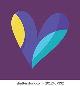 Isolated sketch of a colored heart shape Vector