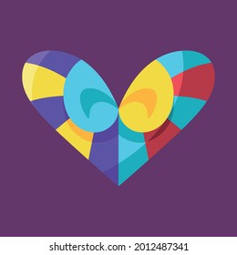 Esbozo aislado de una forma cardíaca de color Vector
