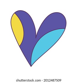 Isolated sketch of a colored heart shape Vector