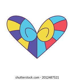 Isolated sketch of a colored heart shape Vector