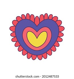 Isolated sketch of a colored heart shape Vector