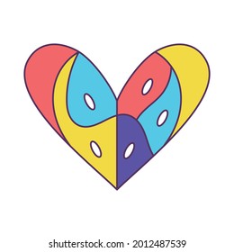 Isolated sketch of a colored heart shape Vector