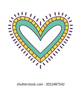 Isolated sketch of a colored heart shape Vector