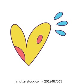 Isolated sketch of a colored heart shape Vector