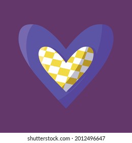 Isolated sketch of a colored heart shape Vector
