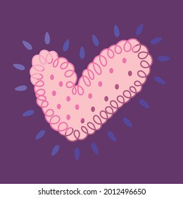 Isolated sketch of a colored heart shape Vector