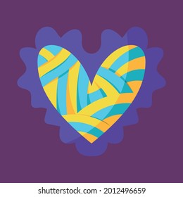 Esbozo aislado de una forma cardíaca de color Vector