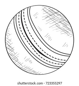 Isolated sketch of a cricket ball, Vector illustration