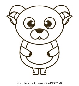 Isolated sketch of a cute animal. Vector illustration