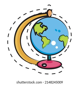 Isolated sketch of an earth globe School supply Vector