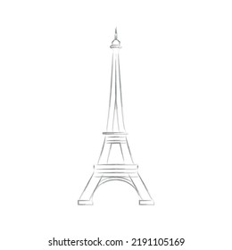 Isolated sketch of Eiffel tower landmark Vector