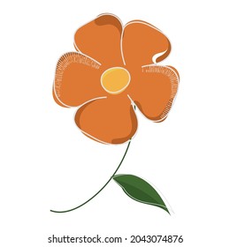 Isolated sketch of a flower