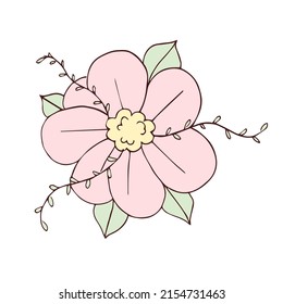 Esbozo aislado de una flor Primavera de primavera Ilustración vectorial
