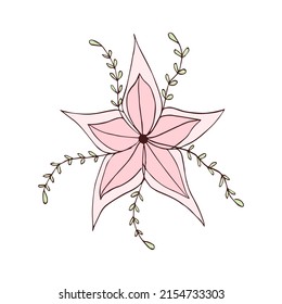 Isolated sketch of a flower Spring time Vector illustration