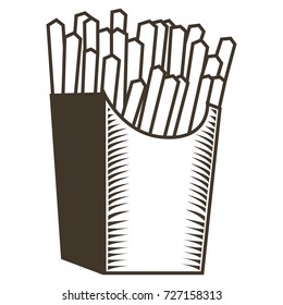 Isolated sketch of french fries, Vector illustration