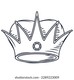 Isolated sketch of a golden crown icon Vector