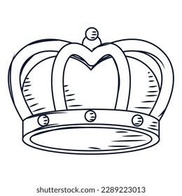 Isolated sketch of a golden crown icon Vector