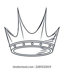 Isolated sketch of a golden crown icon Vector