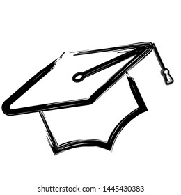 Isolated sketch of a graduation cap - Vector