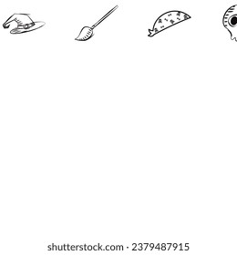 Isolated sketch of a halloween witch hat icon Vector