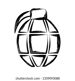 Isolated sketch of a hand grenade. Vector illustration design