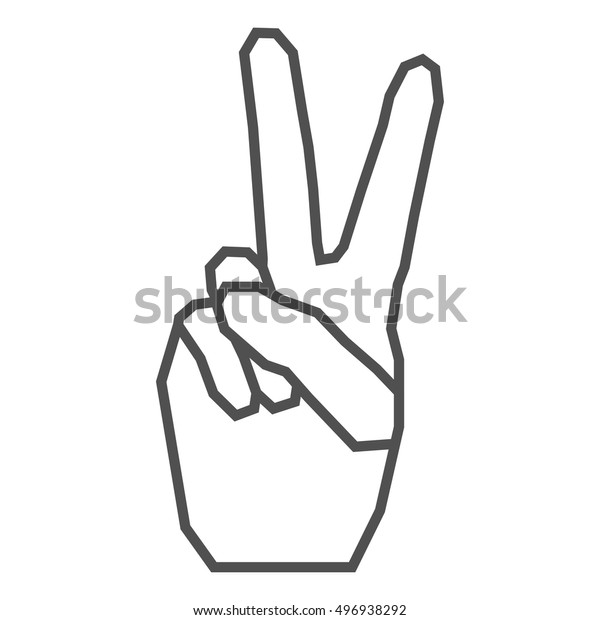 Isolated Sketch Hand Peace Symbol Vector Stock Vector (Royalty Free ...