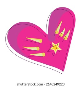Isolated sketch of a heart with a star shape Vector