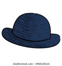 Isolated sketch of a hipster hat