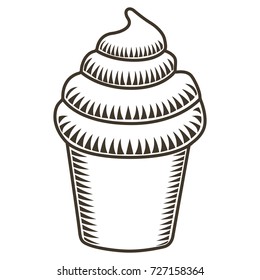 Isolated sketch of an ice cream, Vector illustration