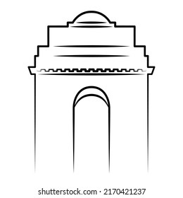 Alleinstehende Skizze des Wahrzeichen des indischen Tors, Vektor