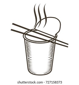 Isolated sketch of an instant soup, Vector illustration