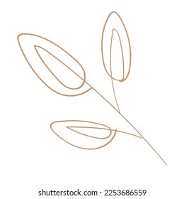 Isolated sketch of a leaf Flat design Vector