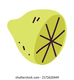 Isolated sketch of a lime icon Flat design Vector
