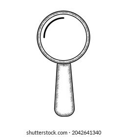 Isolated sketch of a magnifying glass school supply icon