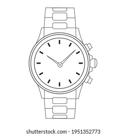 isolated, sketch mens wrist watch