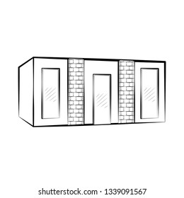 Isolated sketch of a modern house. Vector illustration design