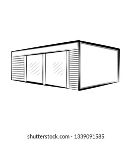 Isolated sketch of a modern house. Vector illustration design