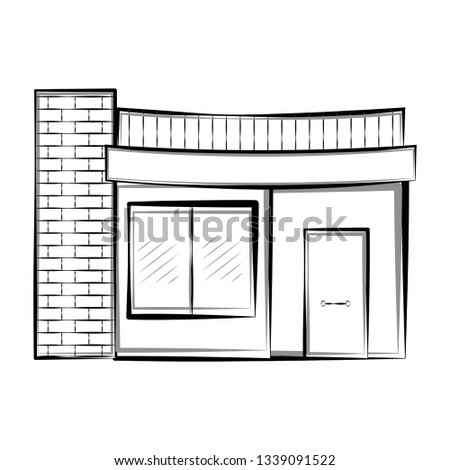 Isolated sketch of a modern house. Vector illustration design