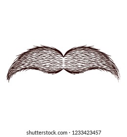 Isolated sketch of moustache. Vector illustration design