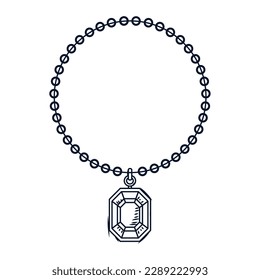 Isolated sketch of a necklace Flat design Vector