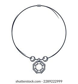 Esbozo aislado de un collar Vector de diseño plano