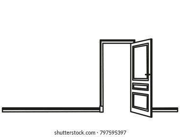 Isolated Sketch Open Door Stock Vector (Royalty Free) 797595397 ...