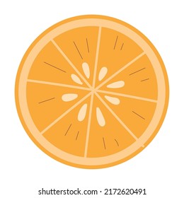 Isolated sketch of an orange slice icon Flat design Vector