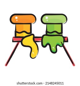 Isolated sketch of paint bottles Vector