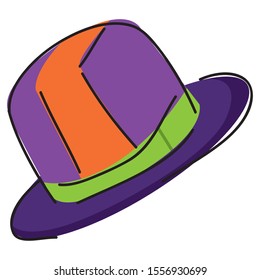 Isolated sketch of a party hat over a white background - Vector illustration