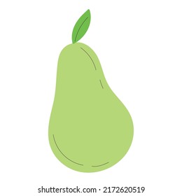 Isolated sketch of a pear icon Flat design Vector