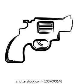 Isolated sketch of a pistol. Vector illustration design
