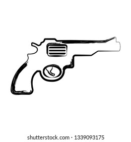 Isolated sketch of a pistol. Vector illustration design