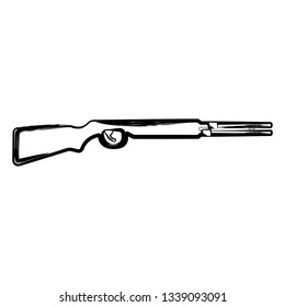 Isolated sketch of a rifle. Vector illustration design