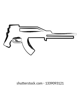 Isolated sketch of a rifle. Vector illustration design